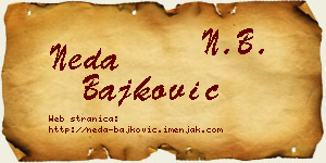 Neda Bajković vizit kartica